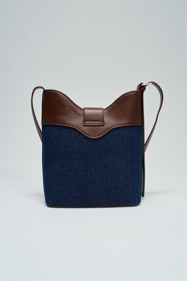 TOTEBAG EM DENIM E POLIPELE