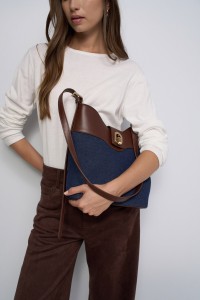 SHOPPER AUS DENIM UND KUNSTLEDER