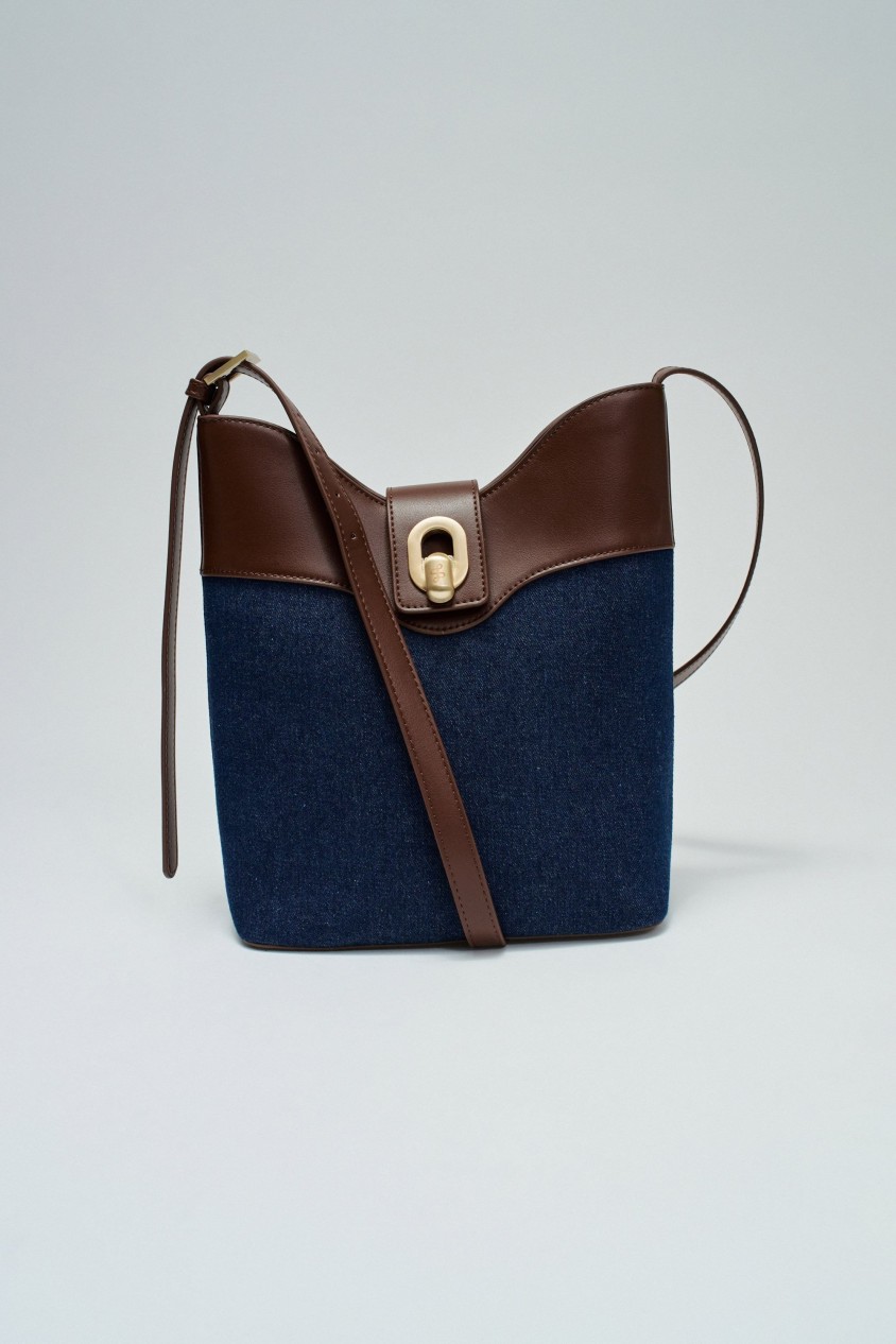 SHOPPER AUS DENIM UND KUNSTLEDER