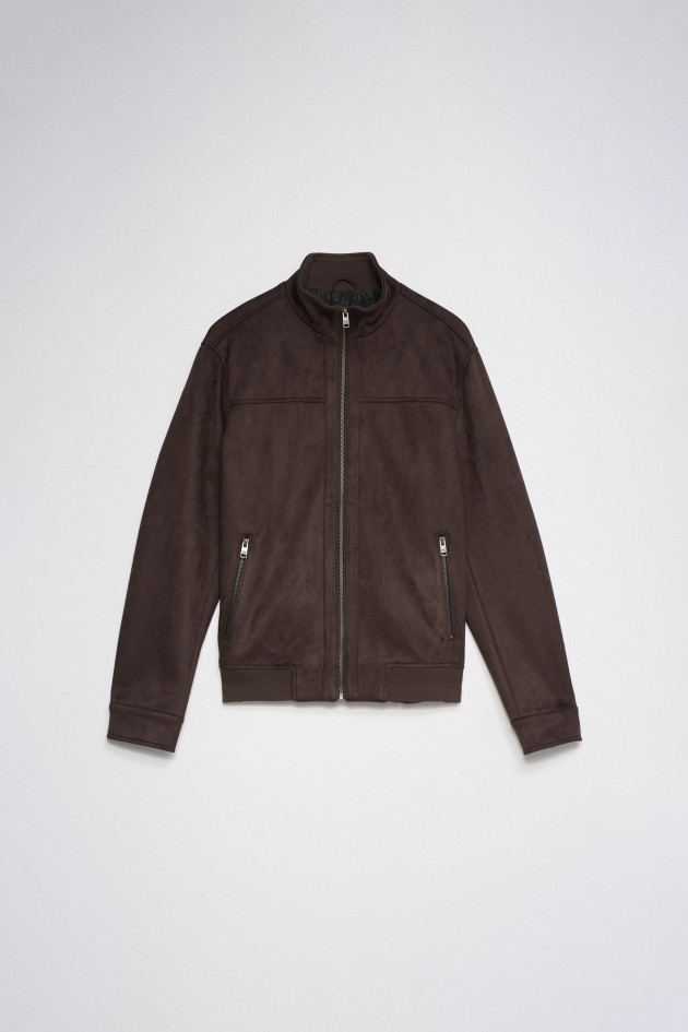 BOMBERJACKE IN VELOURSLEDEROPTIK