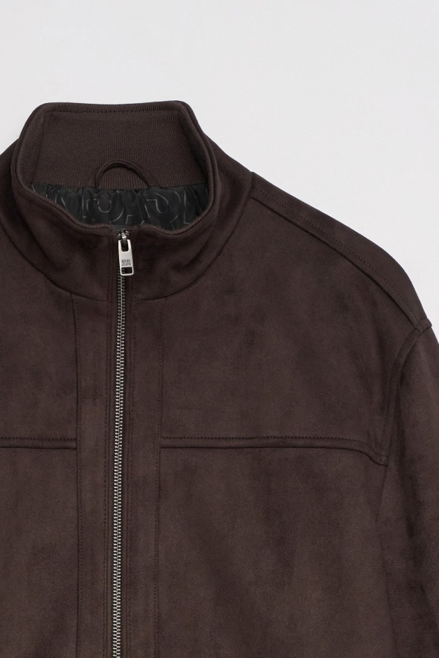 BOMBERJACKE IN VELOURSLEDEROPTIK