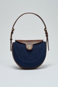 SCHULTERTASCHE AUS DENIM UND KUNSTLEDER