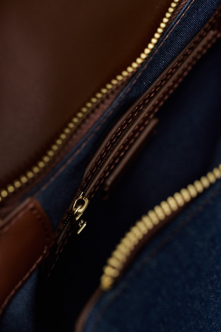 BOLSO DE HOMBRO DE DENIM E POLIPELE