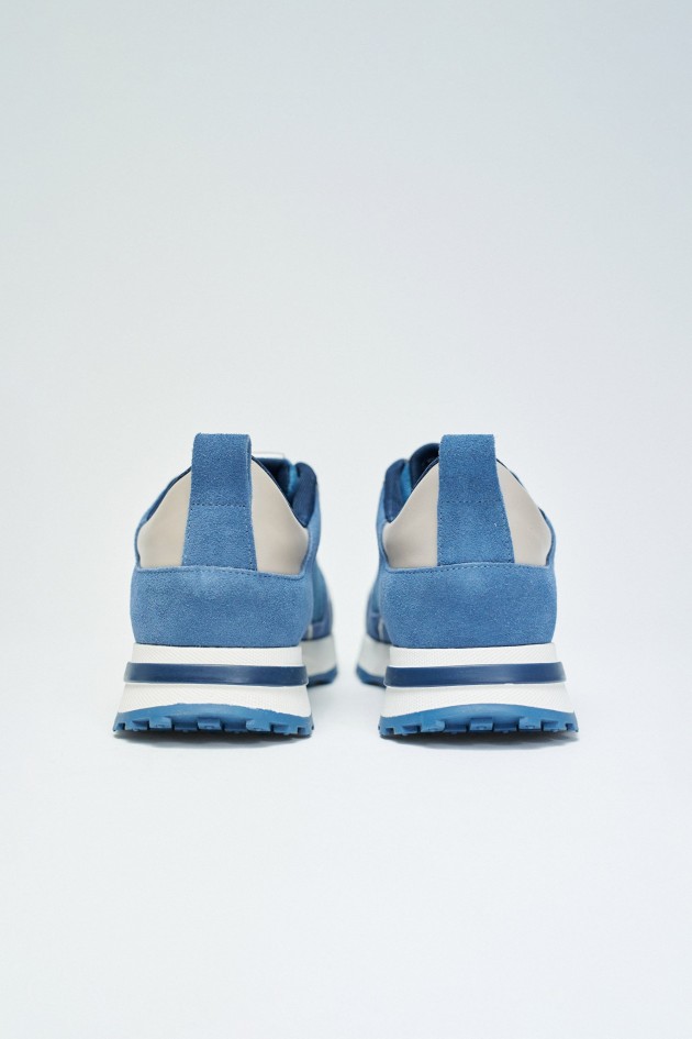 SAPATILHAS EM PELE COM DENIM