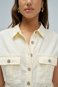 VESTIDO MIDI COM LINHO