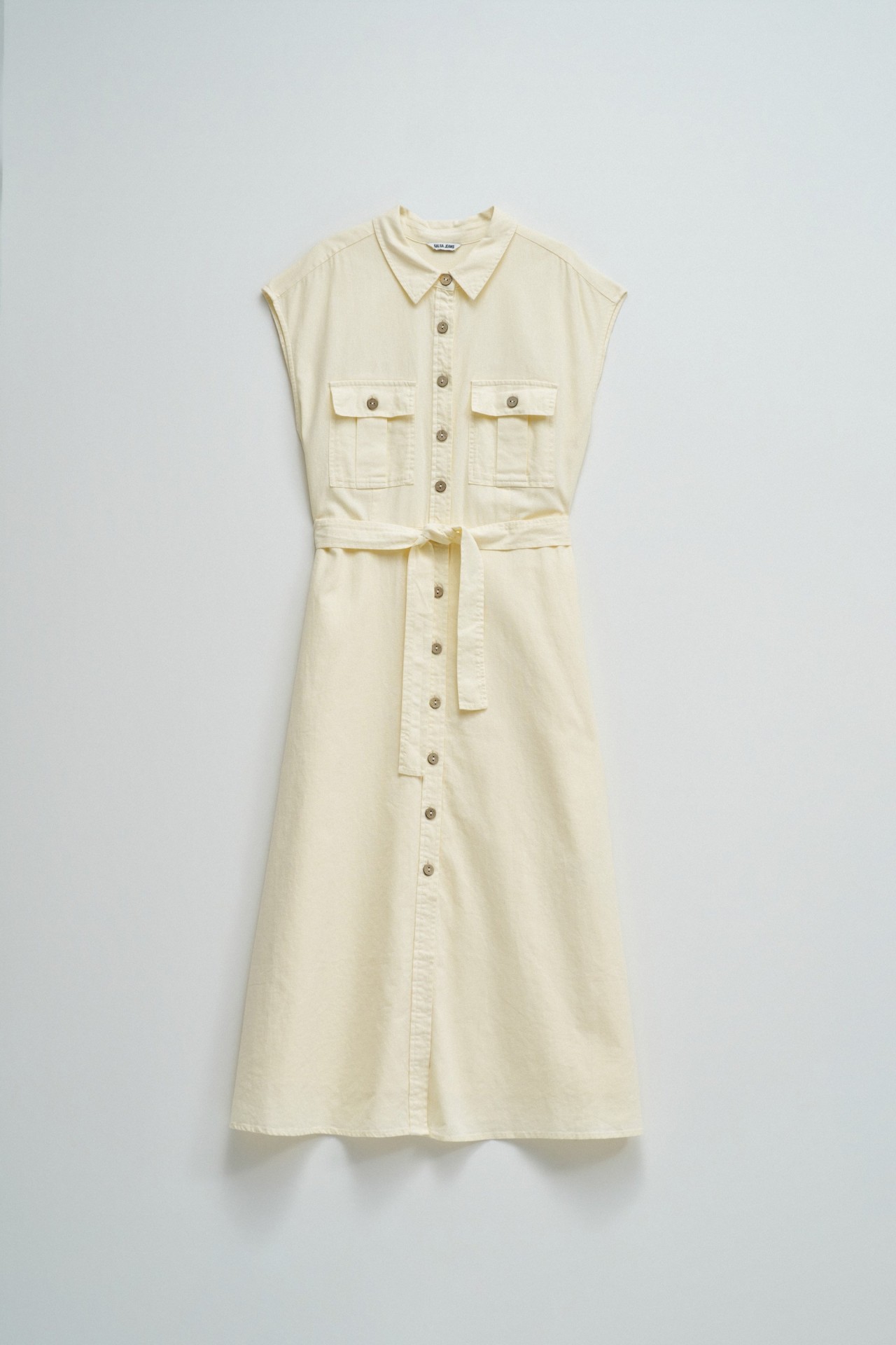 VESTIDO MIDI COM LINHO