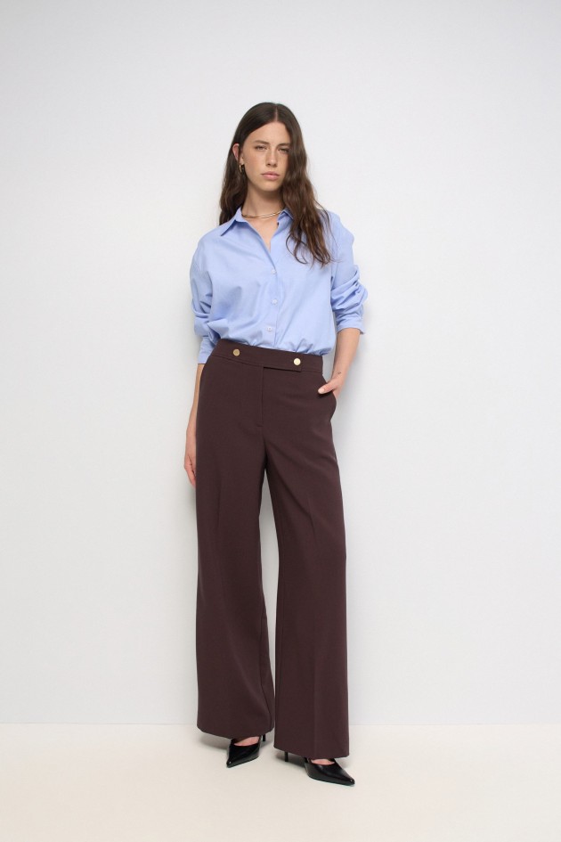 PANTALONES DE TEJIDO DE PIERNA WIDE