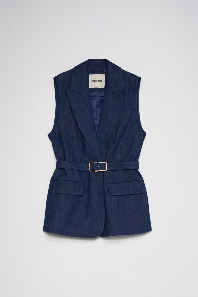 LIGHT-DENIM WAISTCOAT