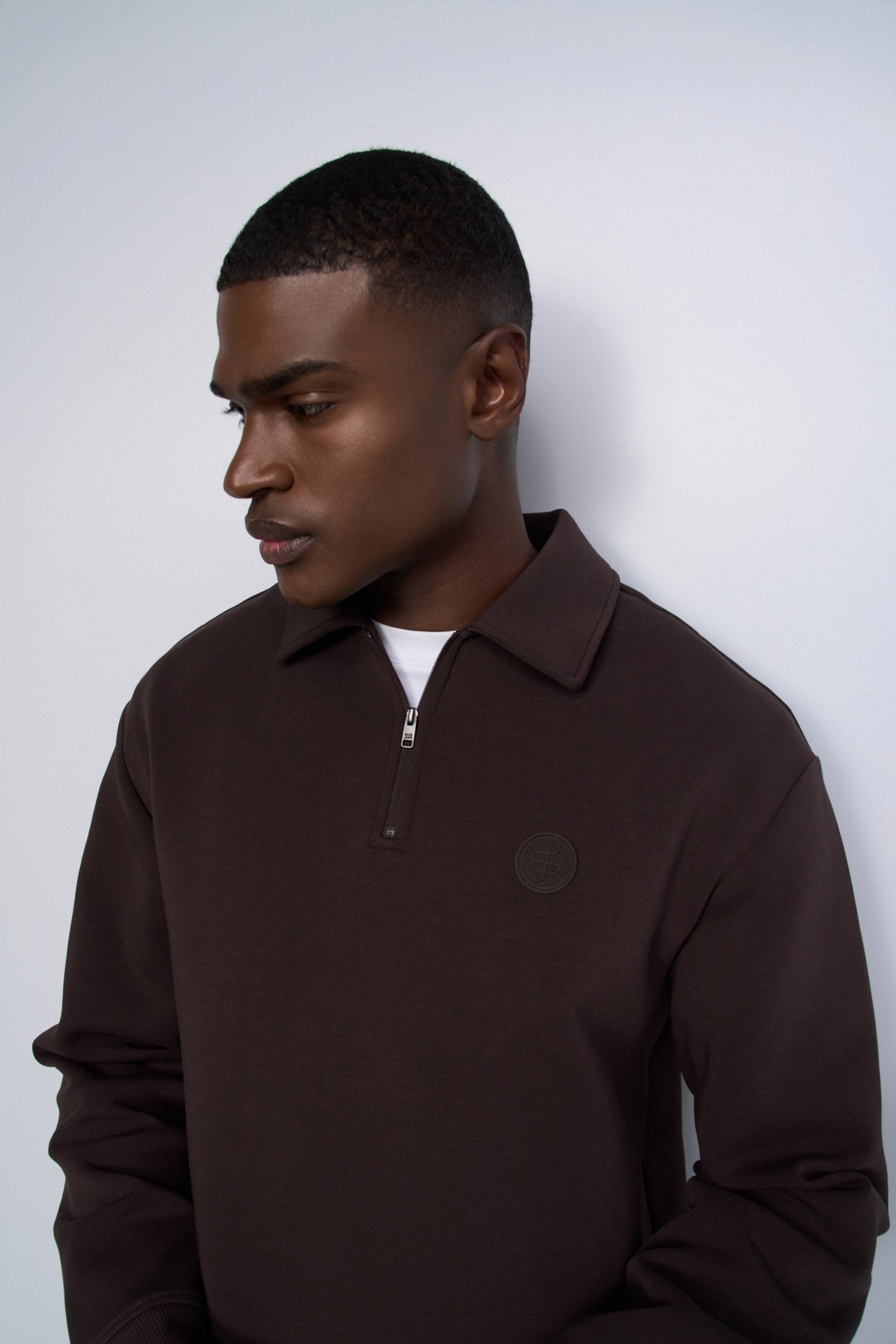 HALF-ZIP KNITTED SWEATSHIRT