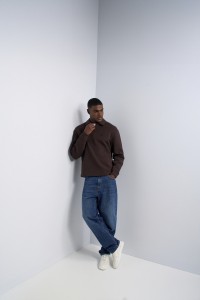 HALF-ZIP KNITTED SWEATSHIRT