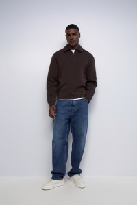 HALF-ZIP KNITTED SWEATSHIRT