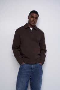 HALF-ZIP KNITTED SWEATSHIRT