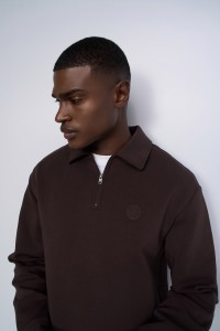 HALF-ZIP KNITTED SWEATSHIRT