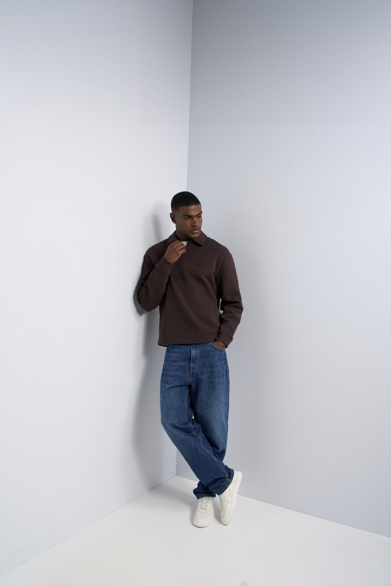 HALF-ZIP KNITTED SWEATSHIRT