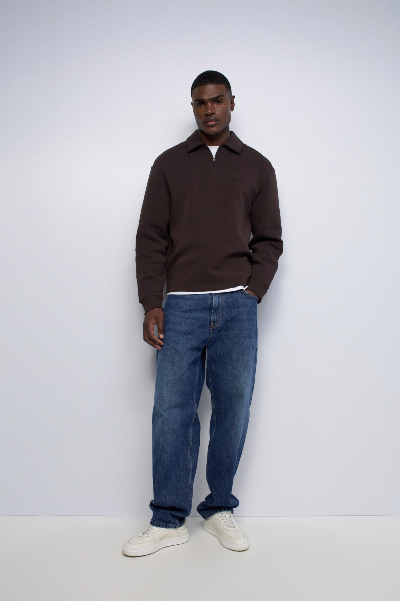 HALF-ZIP KNITTED SWEATSHIRT