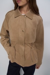 SUEDE-EFFECT PARKA