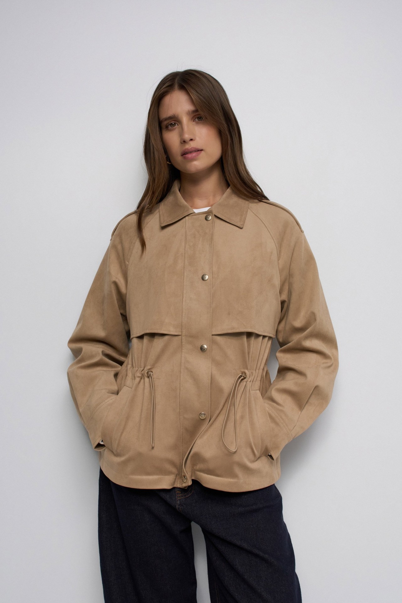 SUEDE-EFFECT PARKA