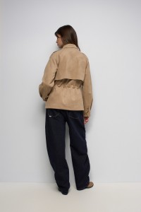 SUEDE-EFFECT PARKA