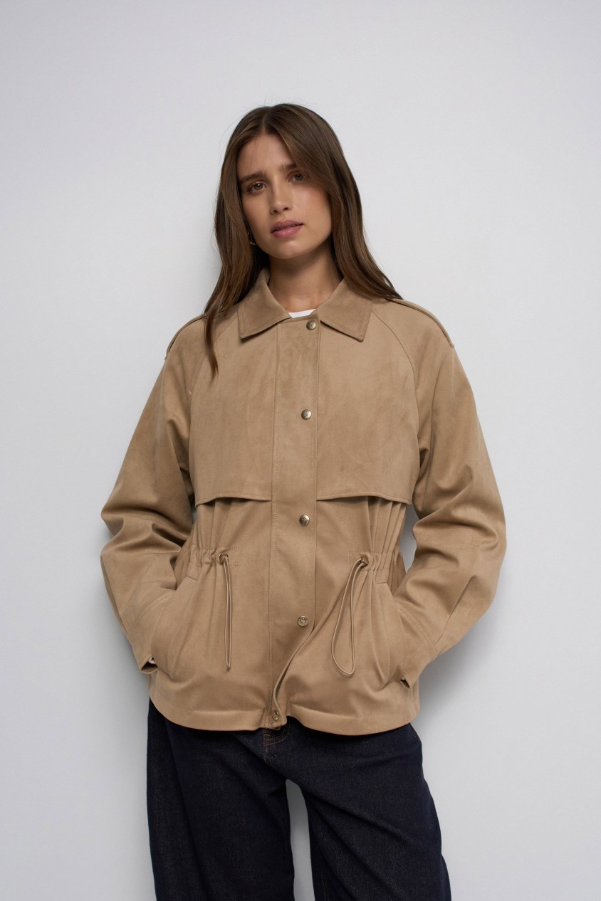 SUEDE-EFFECT PARKA