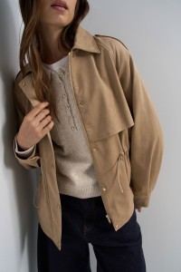 SUEDE-EFFECT PARKA
