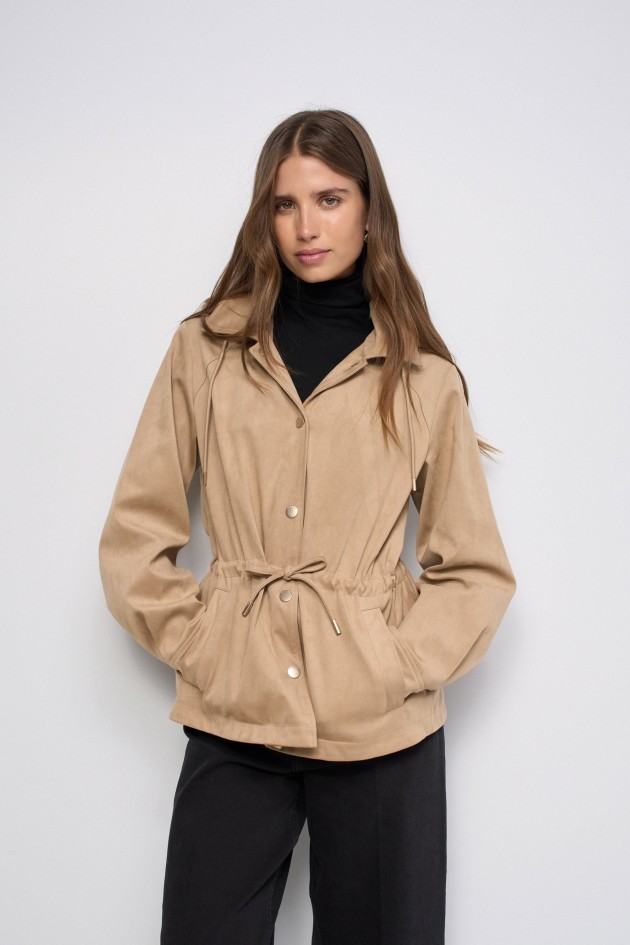 SUEDE-EFFECT PARKA