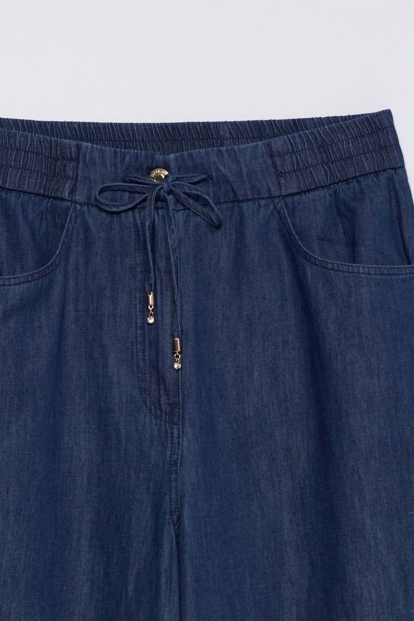 LIGHTDENIM JOGGERBROEK MET WIDE LEG