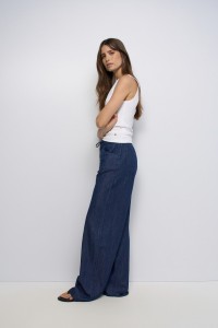 PANTALONES JOGGER EN LIGHTDENIM WIDE LEG