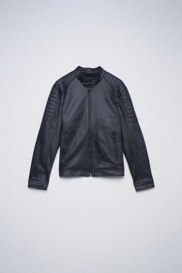 CAZADORA BIKER EFECTO CUERO