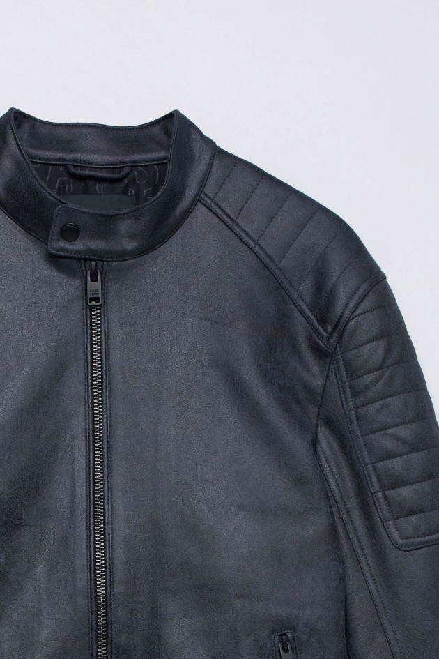 CAZADORA BIKER EFECTO CUERO