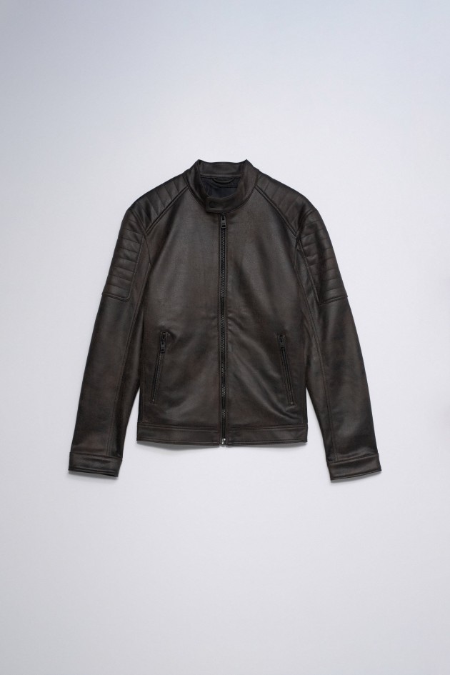 CAZADORA BIKER EFECTO CUERO