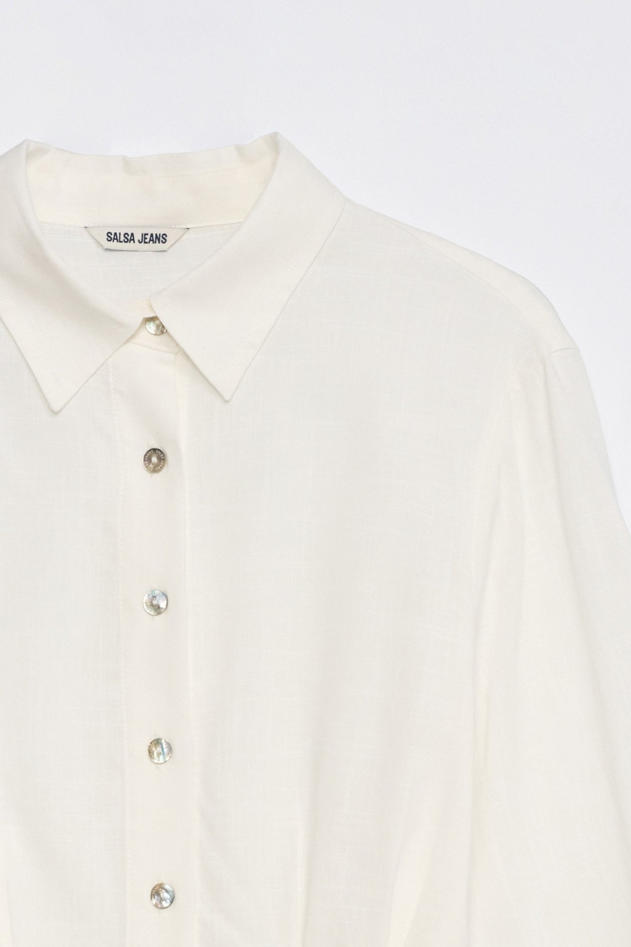 CROPPED SHIRT MET LINNEN