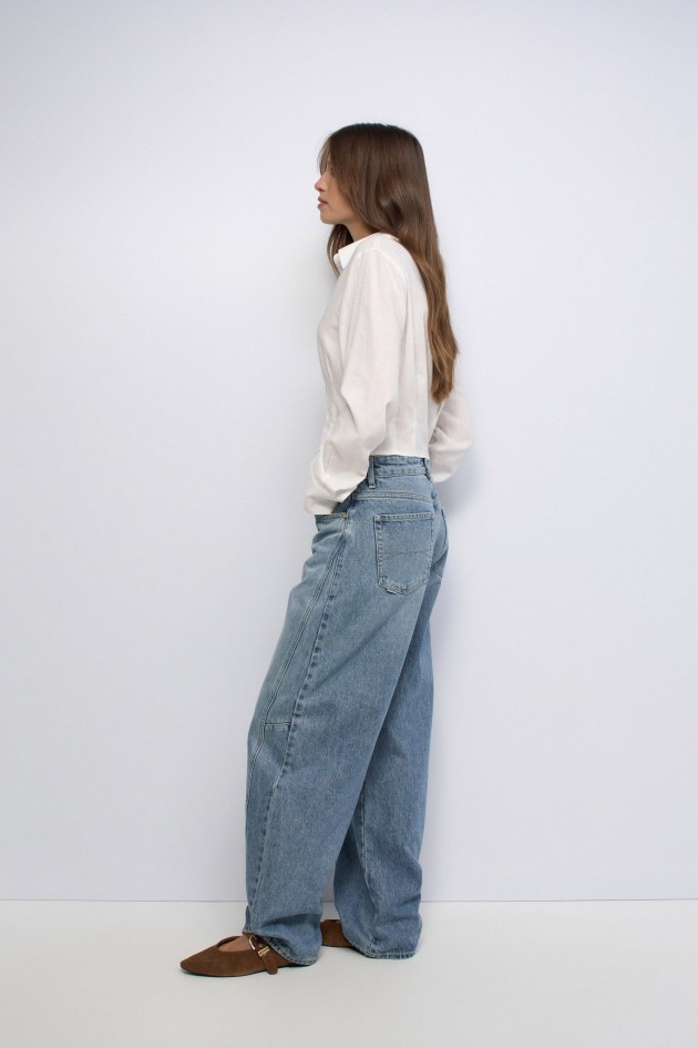 CAMISA CROPPED CON LINO