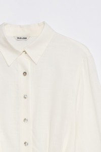 CROPPED SHIRT MET LINNEN