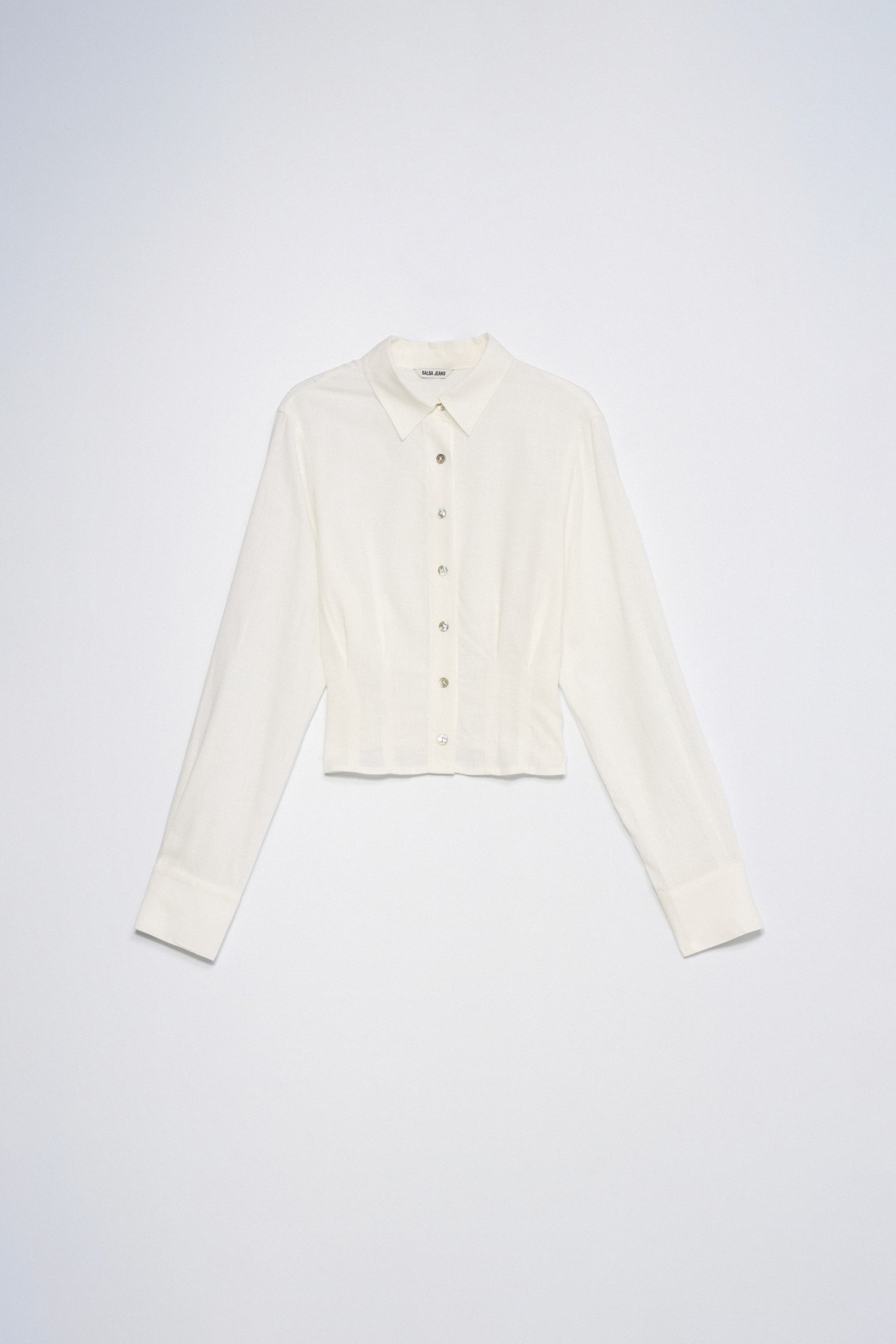 CROPPED SHIRT MET LINNEN