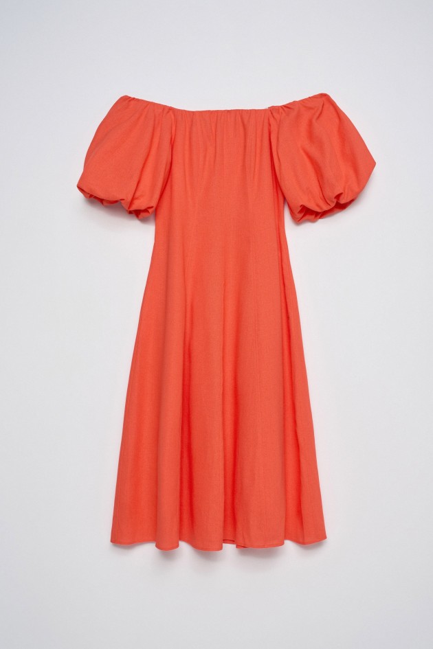 VESTIDO MIDI COM LINHO