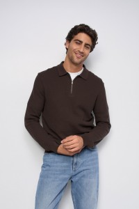 JERSEY DE PUNTO CON MEDIA CREMALLERA