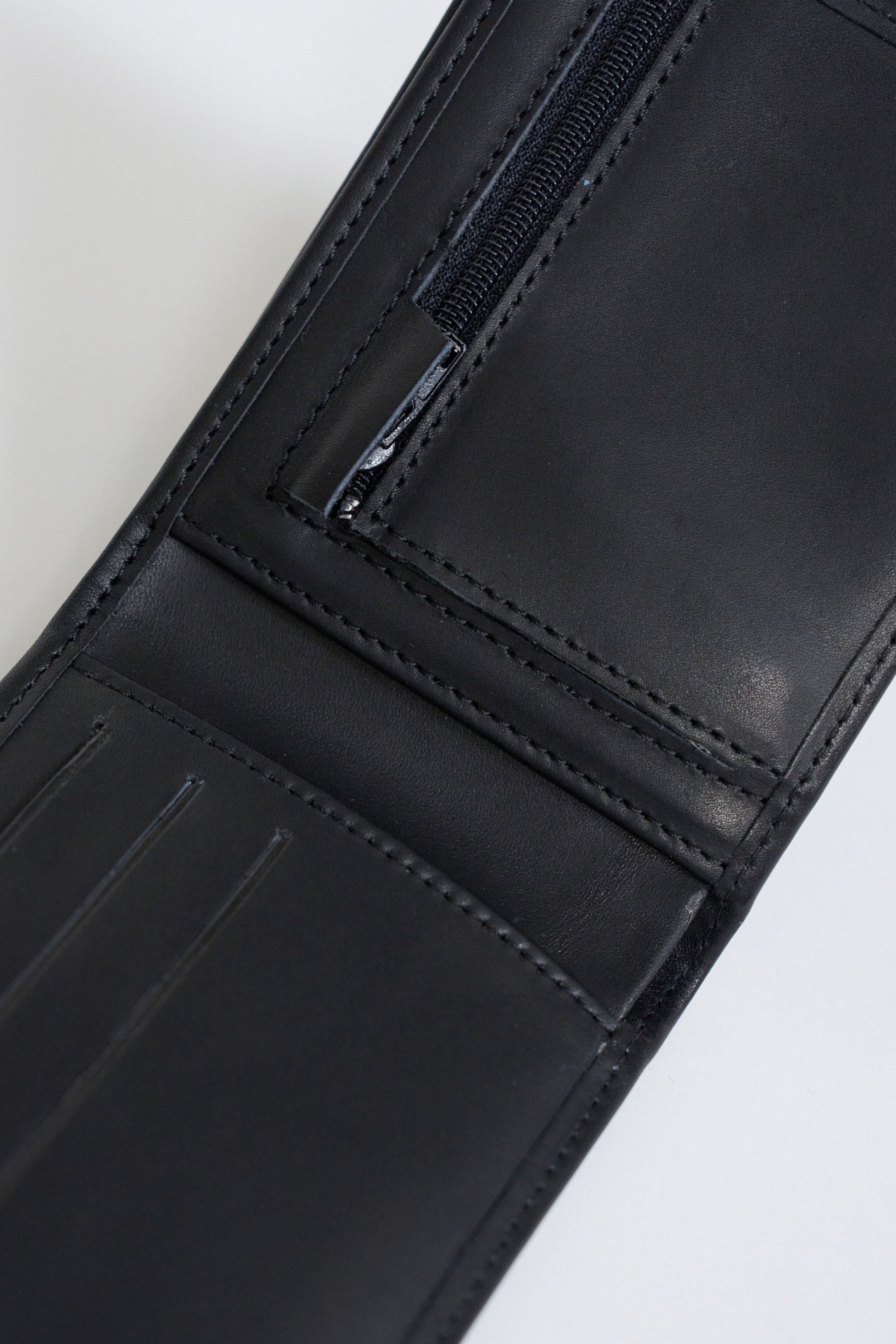 OUTLET LEATHER WALLET, BLACK, UNIQUE