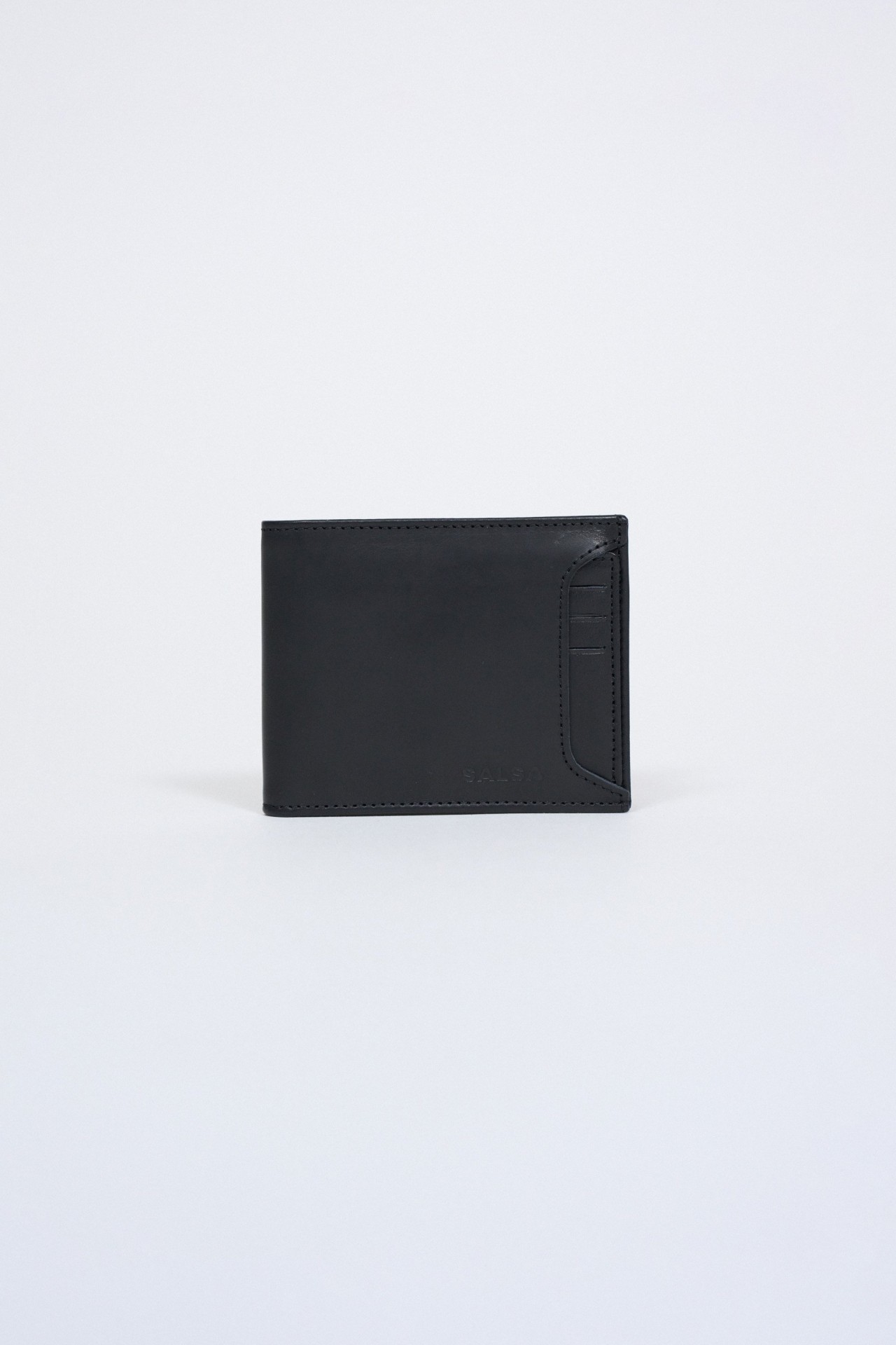 OUTLET LEATHER WALLET, BLACK, UNIQUE