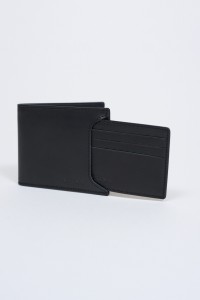 OUTLET LEATHER WALLET, BLACK, UNIQUE