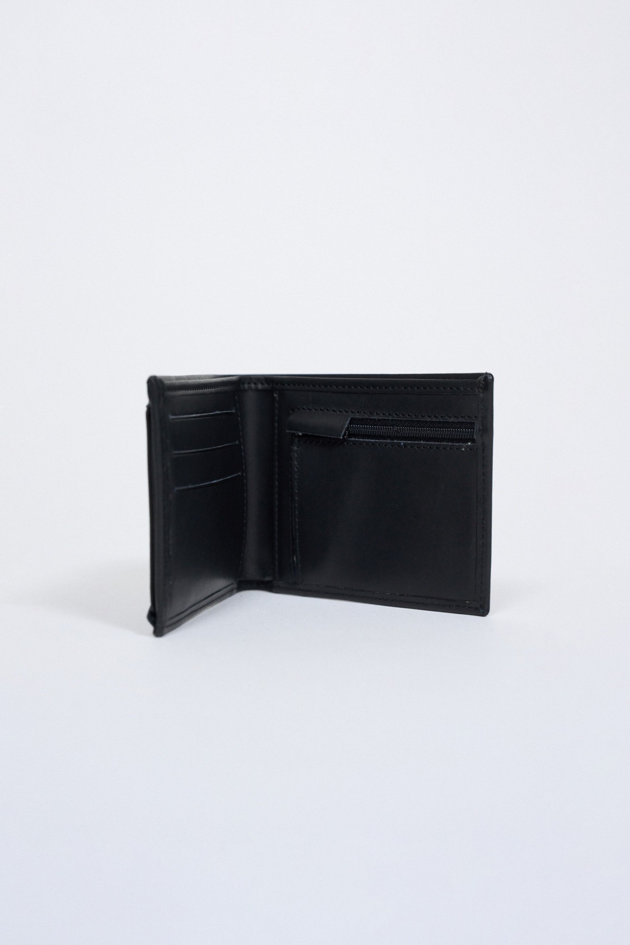 OUTLET LEATHER WALLET, BLACK, UNIQUE