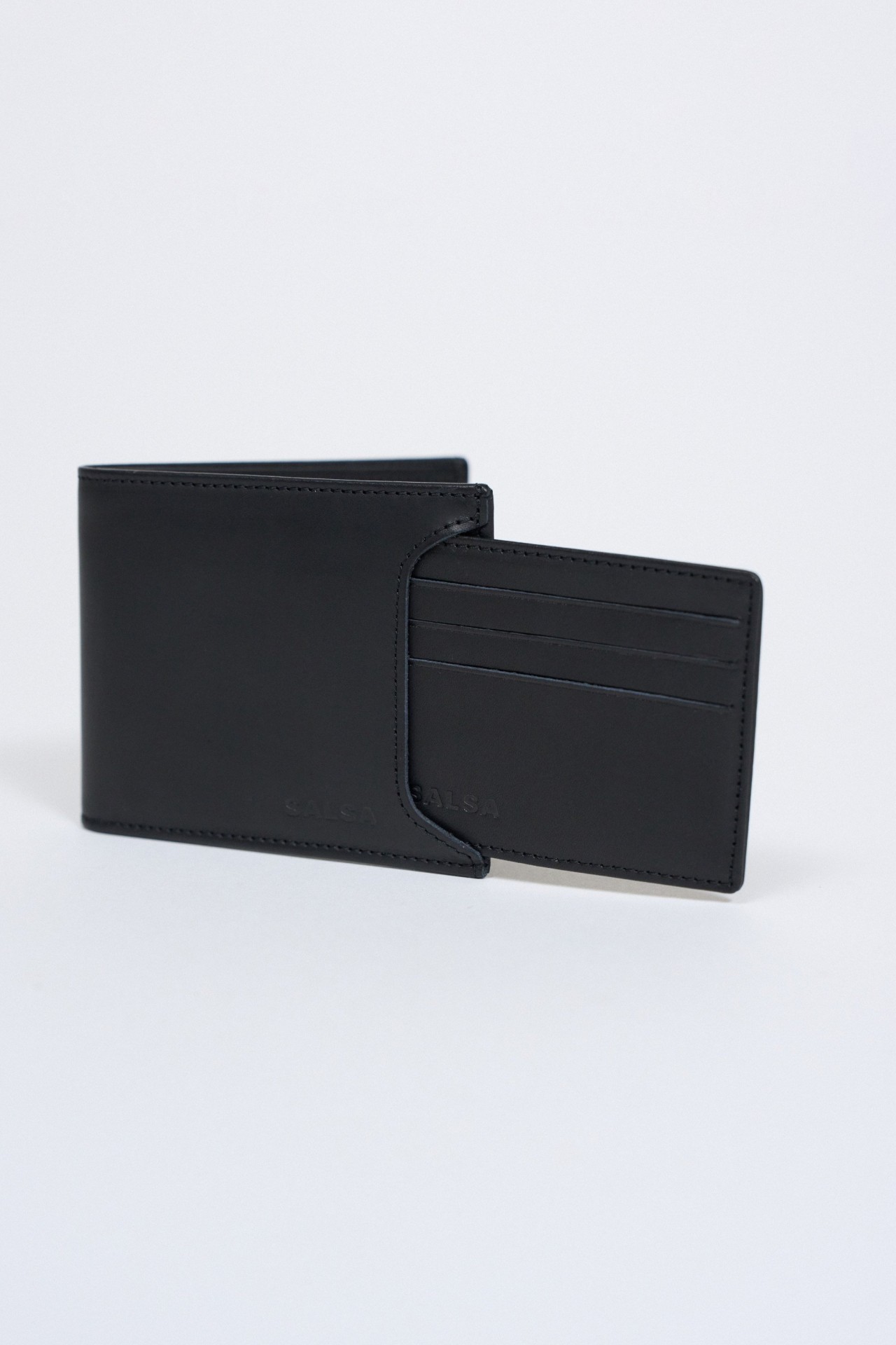 OUTLET LEATHER WALLET, BLACK, UNIQUE