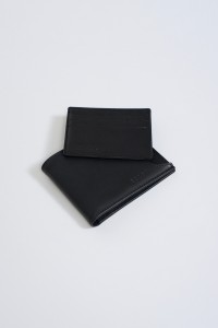 OUTLET LEATHER WALLET, BLACK, UNIQUE