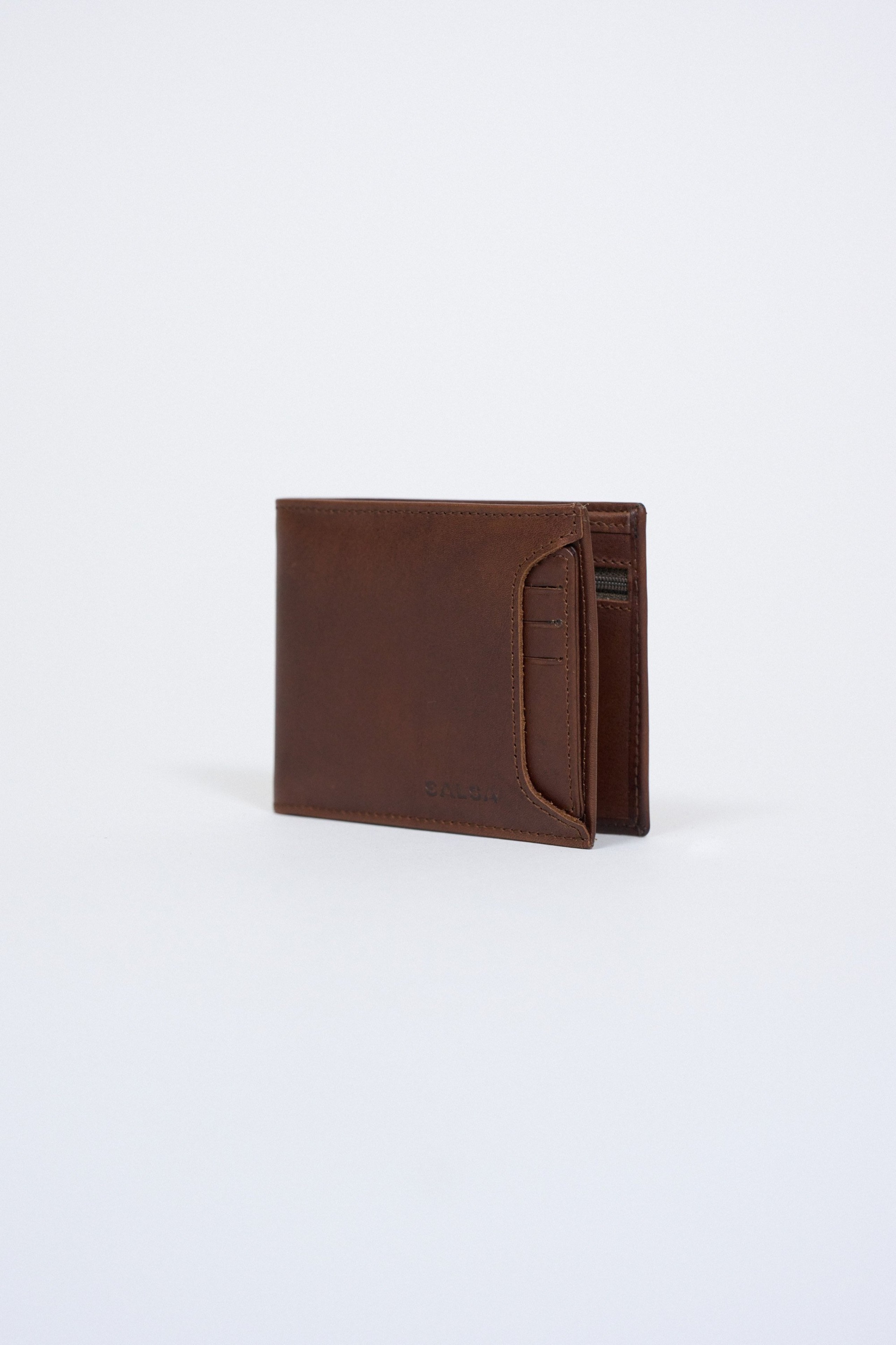 OUTLET LEATHER WALLE, DARK BROWN, UNIQUE