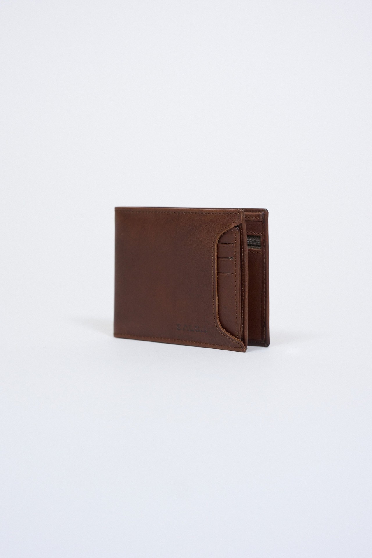 OUTLET LEATHER WALLE, DARK BROWN, UNIQUE