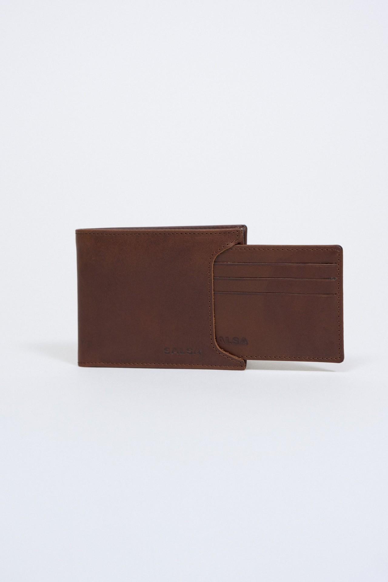 OUTLET LEATHER WALLE, DARK BROWN, UNIQUE