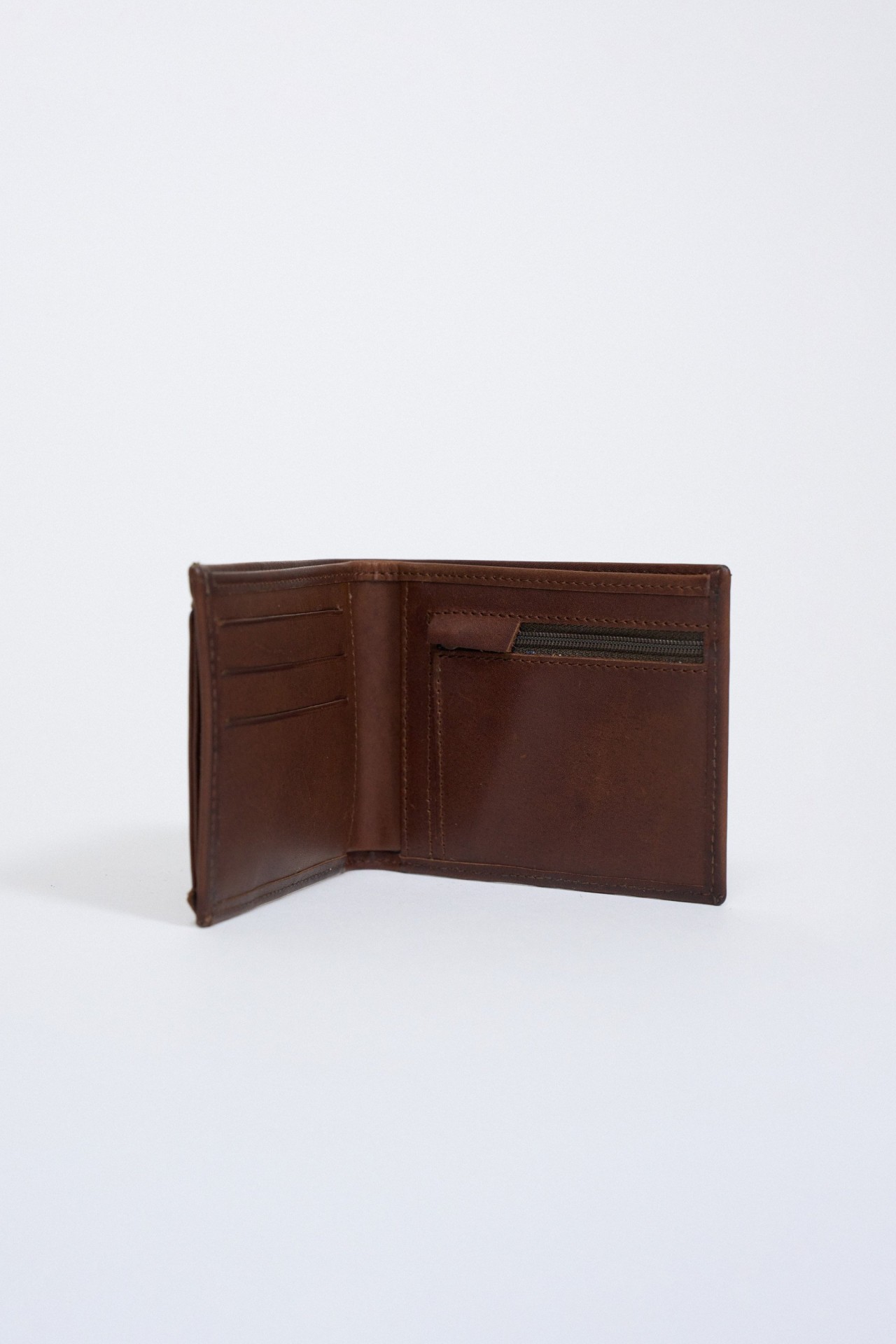 OUTLET LEATHER WALLE, DARK BROWN, UNIQUE