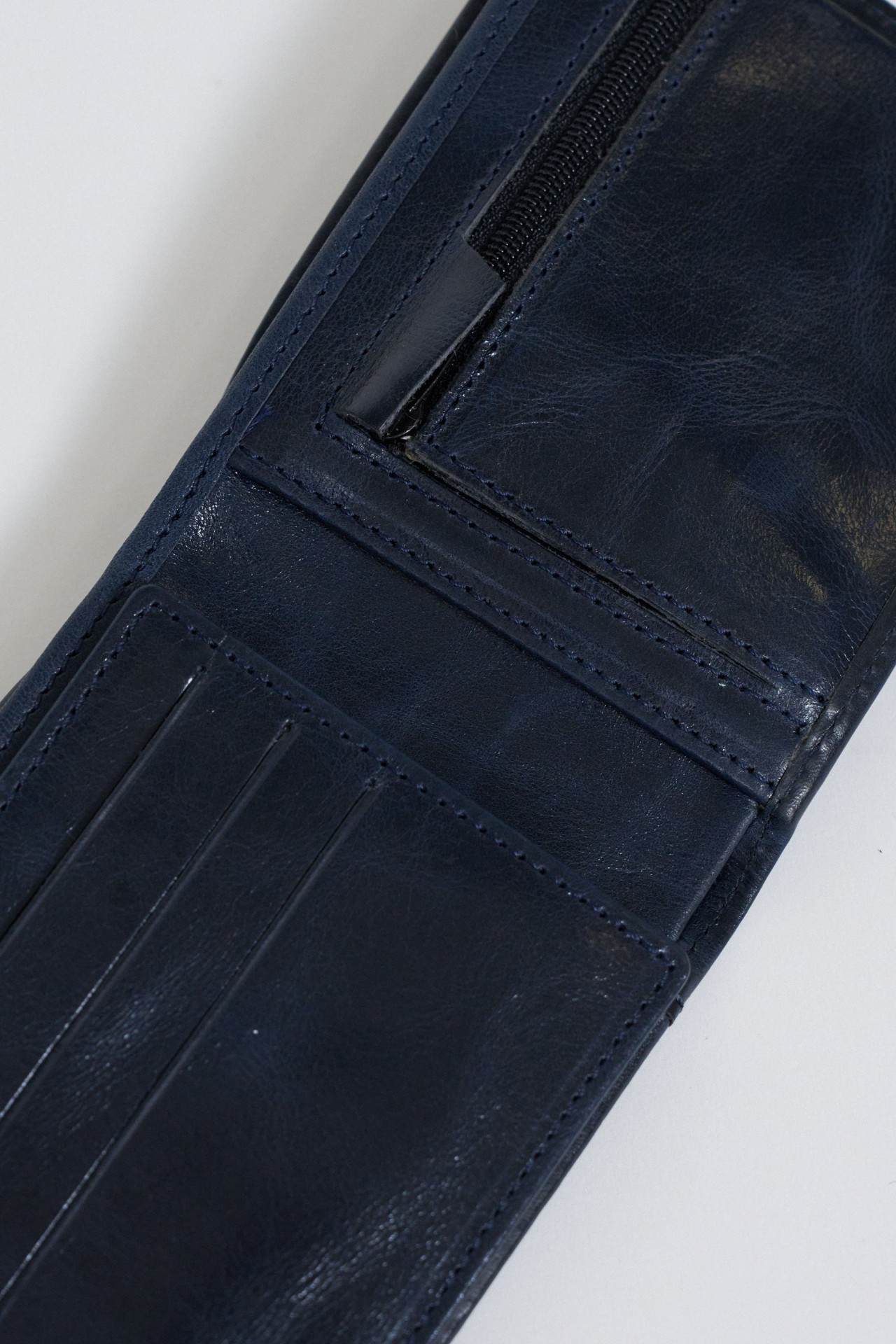 OUTLET LEATHER WAL, DARK BLUE V1, UNIQUE