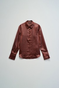 SATIJNEN SHIRT MET TEXTUUR