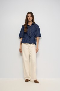 LIGHTDENIM OVERHEMD MET LINNEN