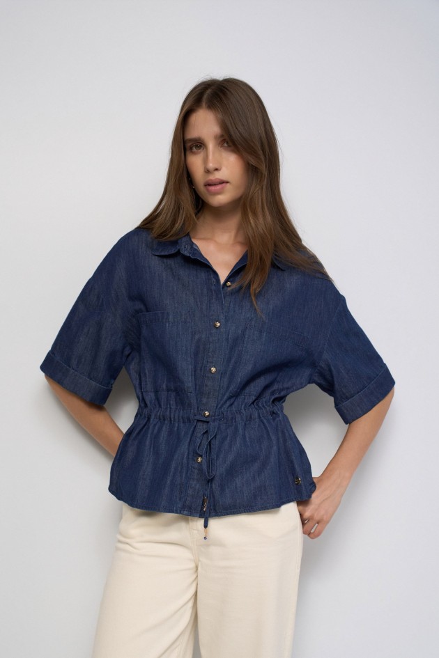 CHEMISE EN LIGHTDENIM AVEC LIN